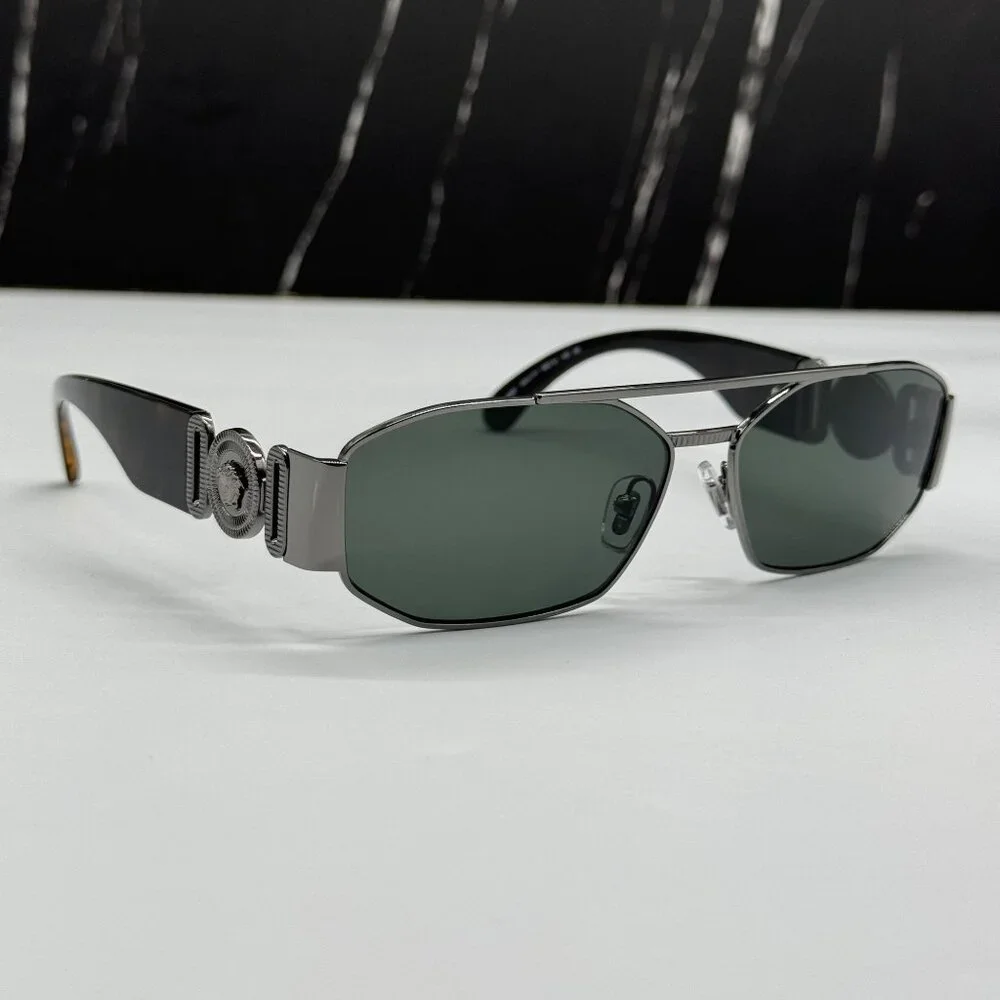 NEW VERSACE VE2287 100171 BLACK/GREEN SUNGLASSES VE2287 1001/71, MOD 2287 1001/7